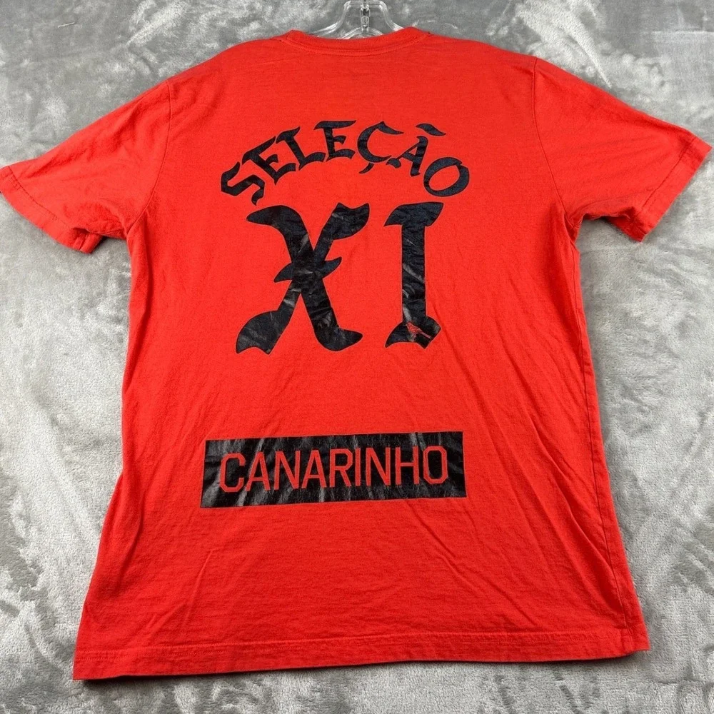 Nike T-Shirt Mens Large Selecao XI Canarinho Red Soccer Graphic EUC